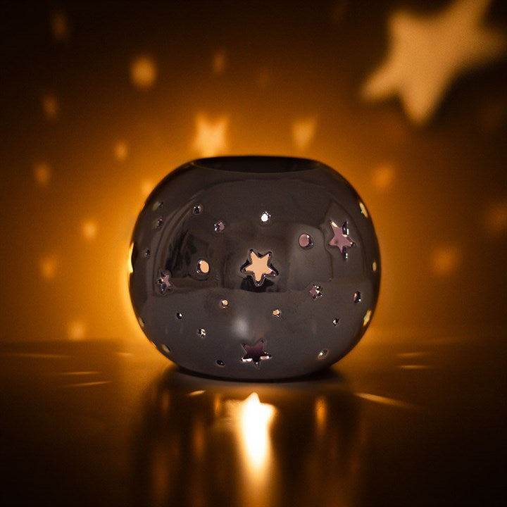 Purple iridescent star burner